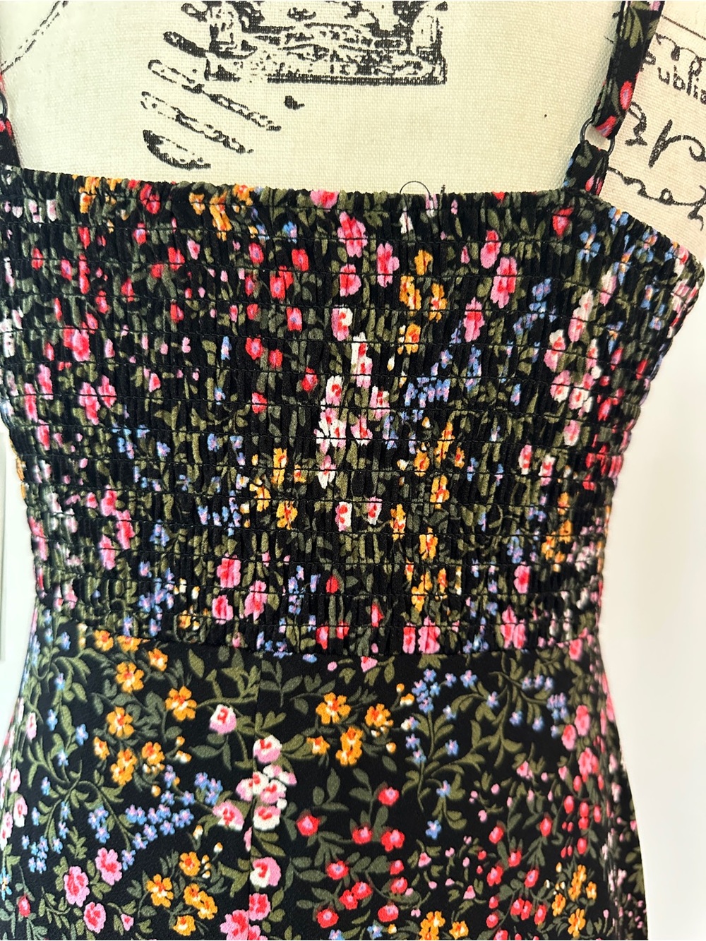 No Boundaries Black Floral Maxi Dress lightly padded cups size M - Picture 6 of 11
